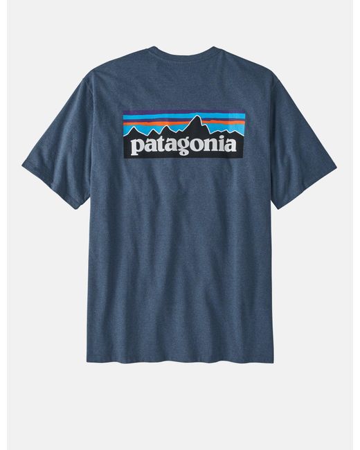 Patagonia Blue P-6 Logo Responsibili-tee T-shirt for men