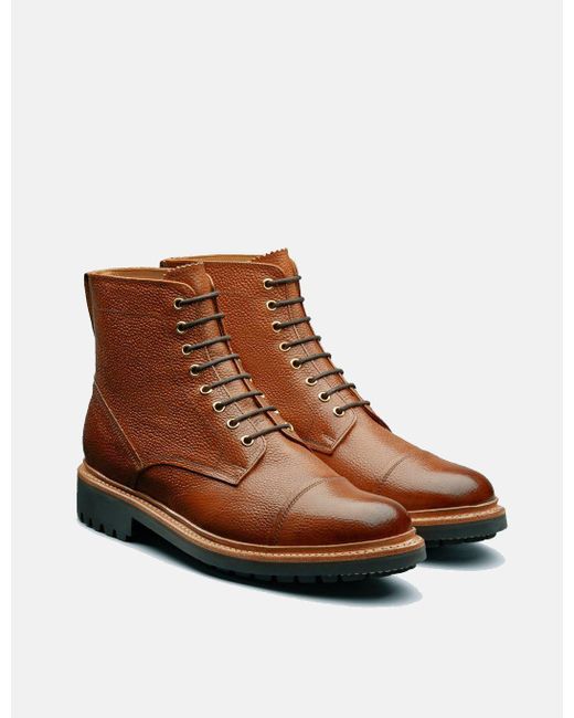 Grenson Leather Joseph Boot (hand Painted Grain) in Tan (Brown) for Men - Lyst