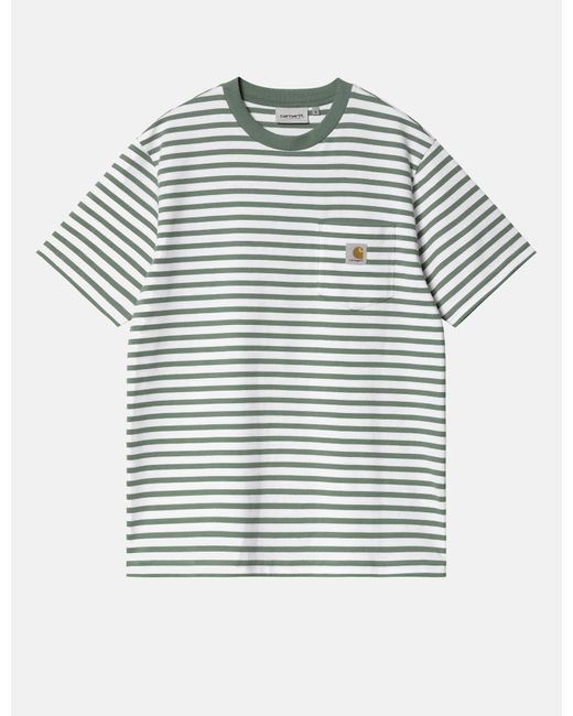 Carhartt Gray Wip Seidler Stripe Pocket T-shirt for men