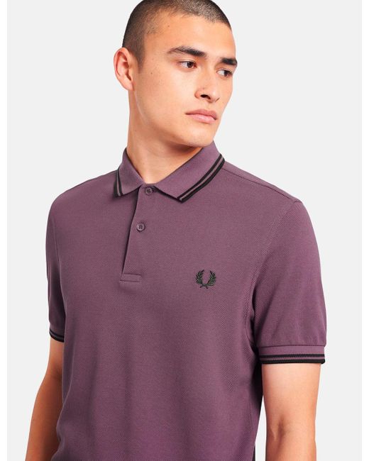 Fred Perry Twin Tipped Polo Shirt in Black - Lyst