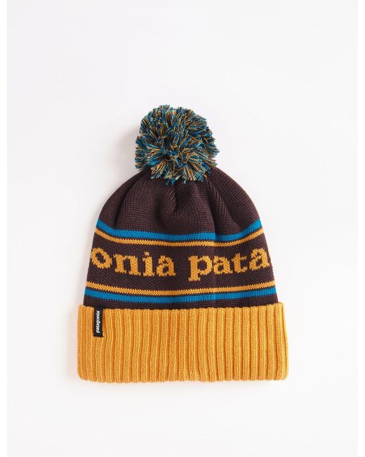 Patagonia Orange Powder Town Beanie Hat for men
