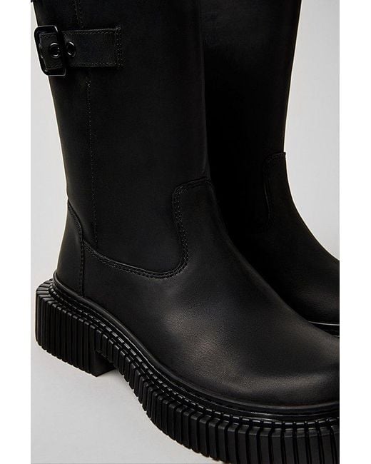 Camper Black Pix Berlin Leather Moto Boot