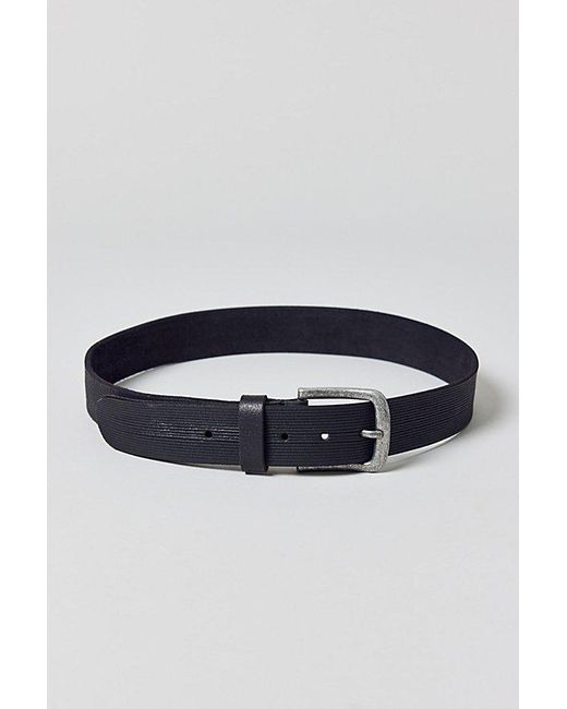 Urban Outfitters Blue Ribbed Trim Slim Leather Belt for men