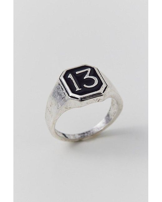 Urban Outfitters Gray 13 Signet Ring for men