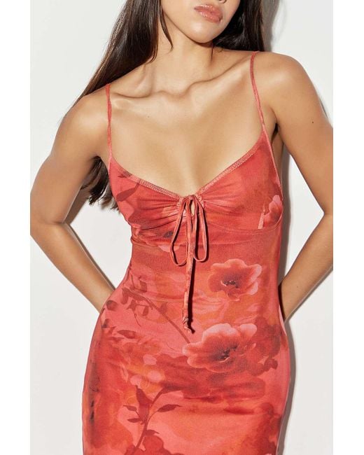 Motel Red Uo Exclusive Coya Floral Midi Dress