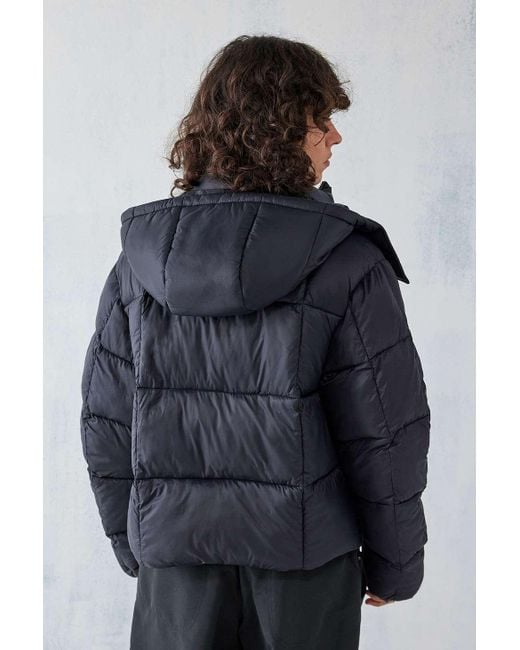 iets frans Blue Recycled Black Riga Puffer Jacket