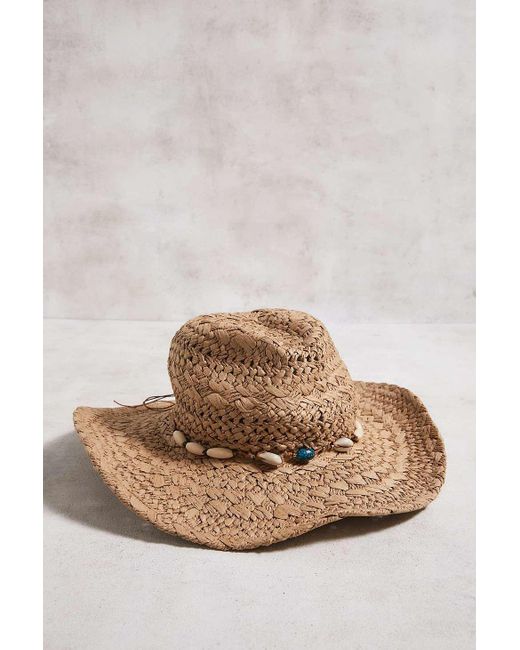 Urban Outfitters Brown Uo Straw Cowboy Hat