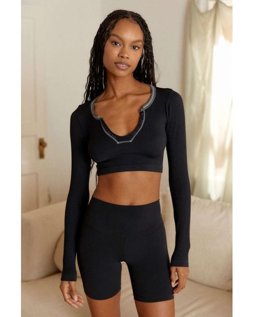 Out From Under Go For Gold Seamless Long Sleeve Top In Black At Urban  Outfitters