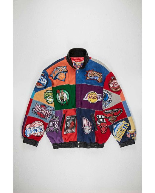 Urban Renewal Red One-of-a-kind Nba Teams Patchwork Jacket for men
