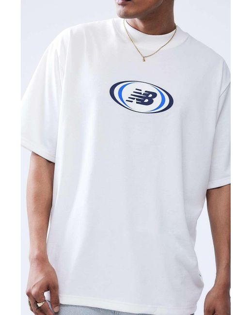 New Balance White Graphic T-shirt for men