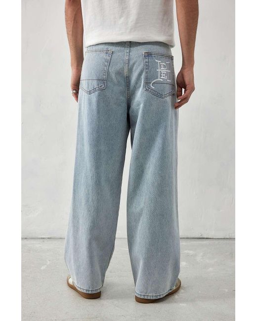Ed Hardy Uo exclusive - jeans in heller waschung mit applikationen in Blue für Herren