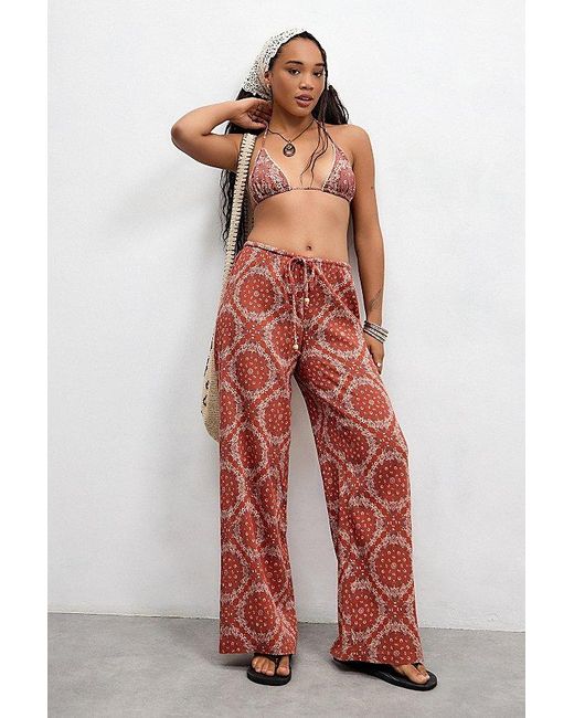 Out From Under Red Ellie Bandana Print Beach Pant