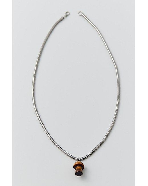 Urban Outfitters Metallic Mushroom Genuine Stone Necklace for men