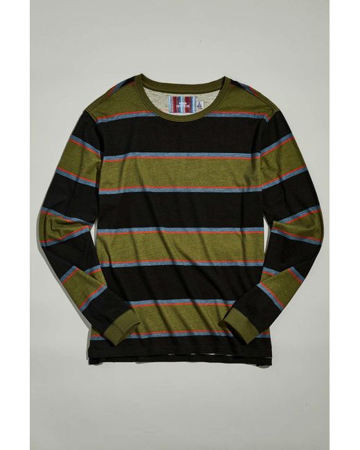 Urban Outfitters Green Uo Striped Long Sleeve Tee for men