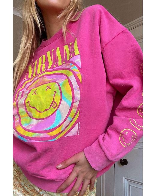 Urban Outfitters Uo Pink Nirvana Sweatshirt | Lyst UK