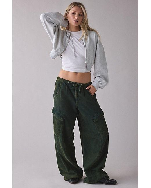 BDG Green Station Cocoon Corduroy Baggy Barrel Leg Cargo Pant