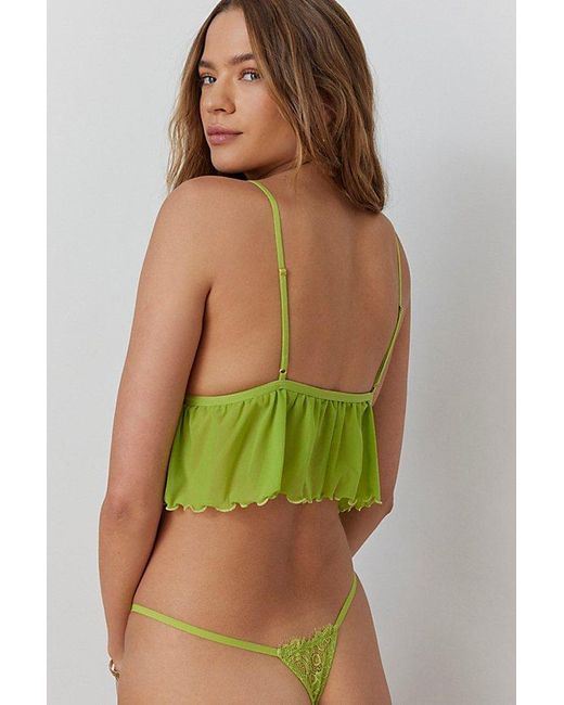 Out From Under Green Christy Butterfly Kisses Cropped Babydoll Bralette
