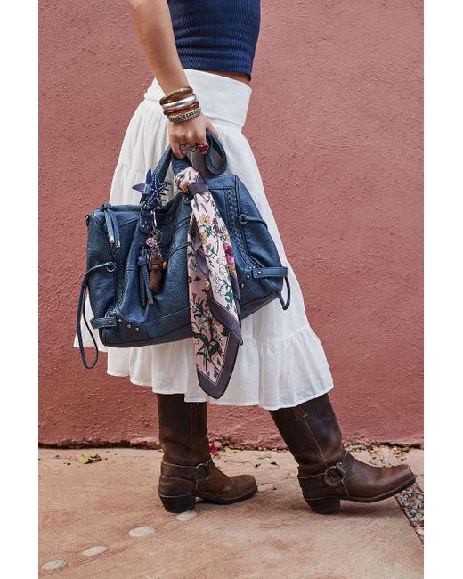 BDG Blue Washed Faux Leather Cindy Scarf Detail Bag
