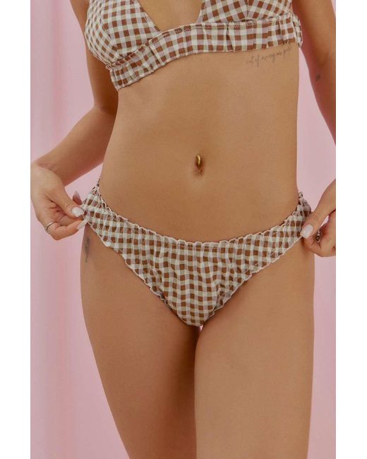 Out From Under Brown Gingham Thong