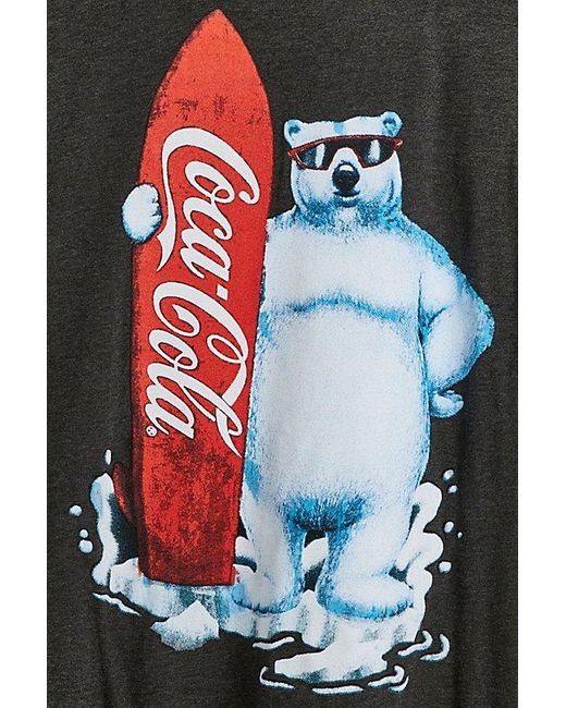 Urban Outfitters Black Coca Cola Polar Bear Surf Tee for men