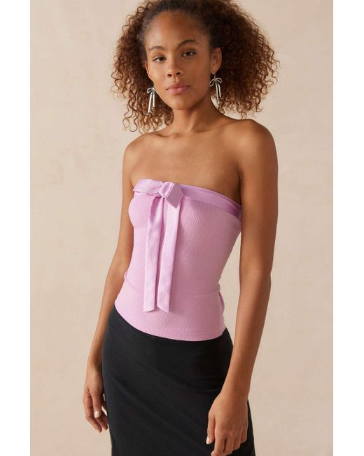 Kimchi Blue Beverly Bow Tube Top in Pink | Lyst Canada