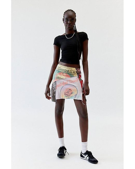Urban Renewal Black Remade Pieced Music Tee Mini Skirt