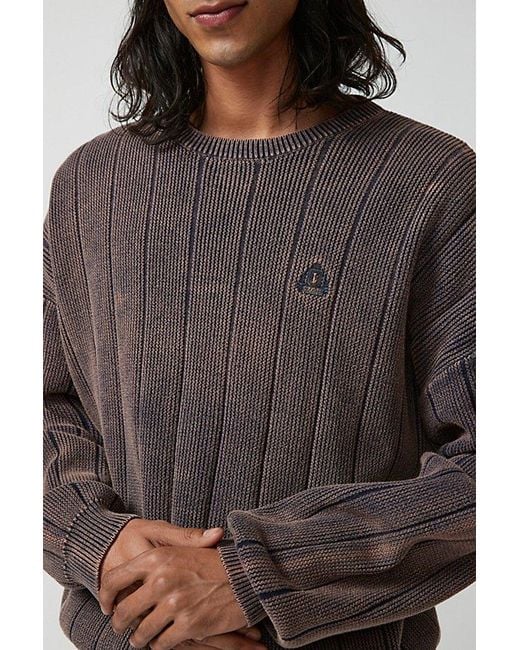 Urban Renewal Blue Remade Acid Wash Crew Neck Sweater for men