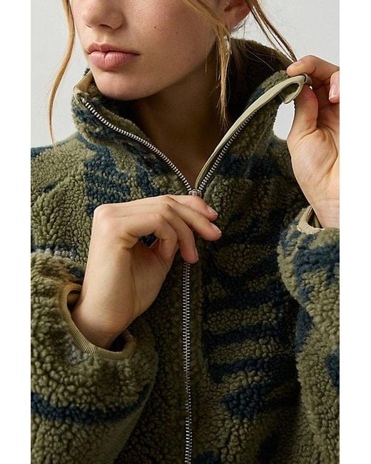 Nike Green Sportswear High-Pile Fleece Zip-Up Jacket