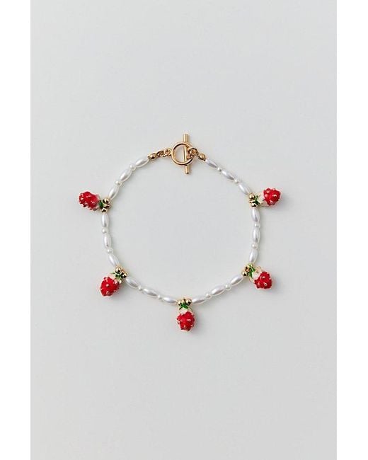 Urban Outfitters Brown Fruit Pearl Toggle Bracelet