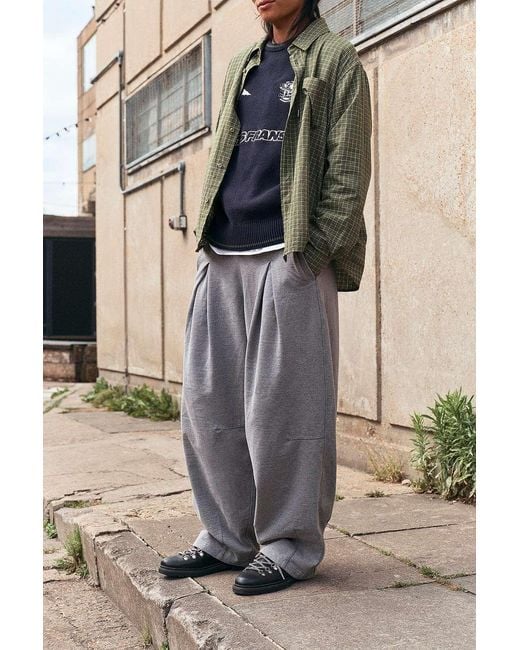 iets frans Gray ... Grey Rudi Box Pleat Joggers for men