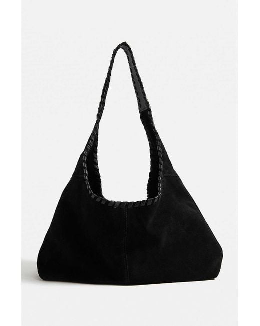 Urban Outfitters Black Uo Suede Trapeze Shoulder Bag