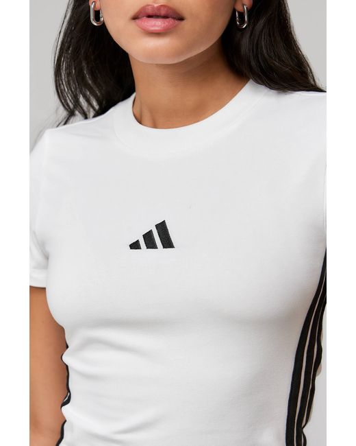 Adidas White 3-stripes Baby T-shirt