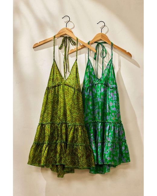 Urban Renewal Green Made From Remnants Paisley Silk Midi Dress