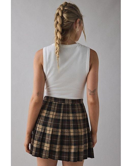 Vintage & ReMADE by UO Natural Vintage By Uo Plaid Mini Skirt