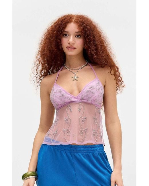 Kimchi Blue Blue Mya Beaded Halter Top