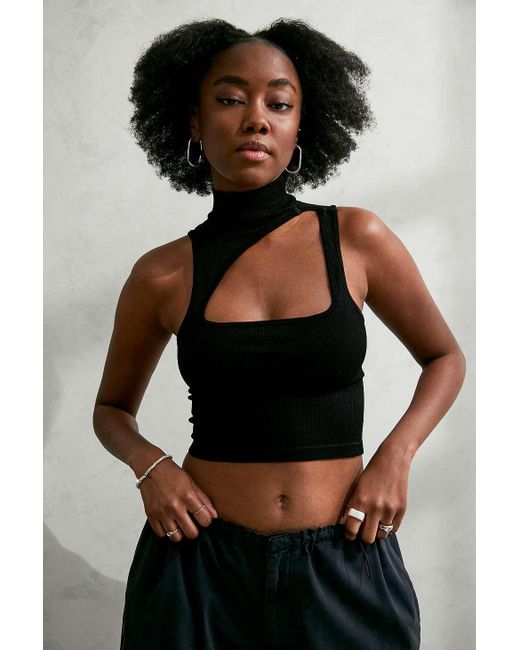 Urban Outfitters Uo Asymmetrical Cut out Tank Top in Black Lyst UK