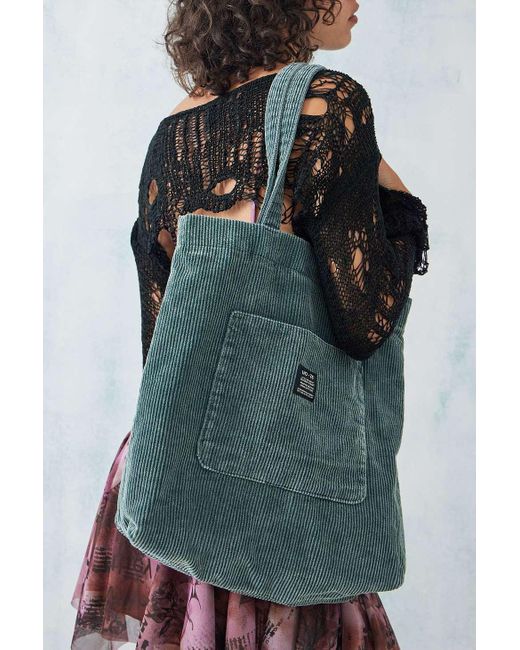 Urban Outfitters Green Uo Corduroy Pocket Tote Bag