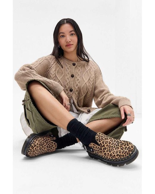 Dr. Martens Brown Zebzag Leopard Mules