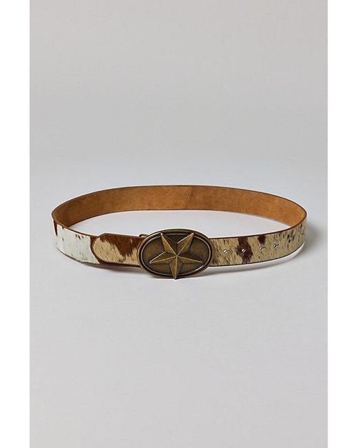 Urban Outfitters Animal Print Calf Hair Star Buckle Belt in  display picture 3