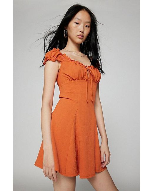 Urban Outfitters Orange Uo Blair Mini Dress