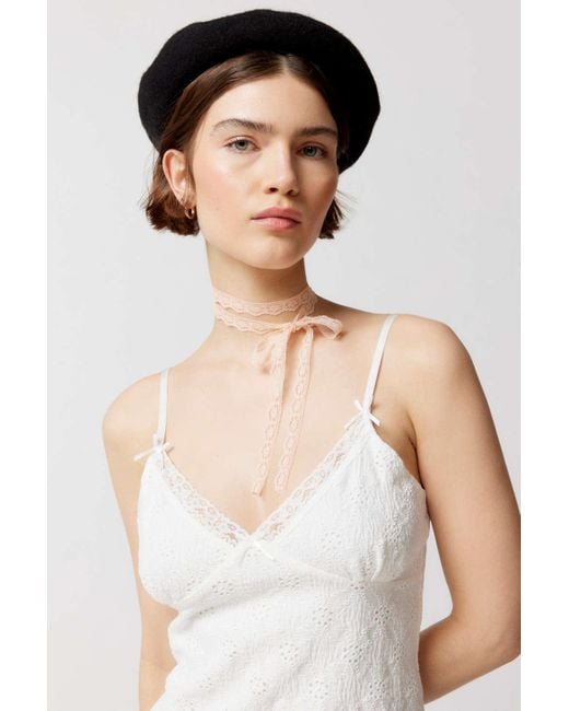 Urban Outfitters Uo Rose Embroidered Lacetrim Mini Dress in White Lyst