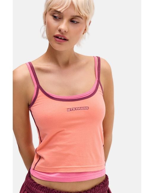 iets frans Pink Kali Double Layer Cami