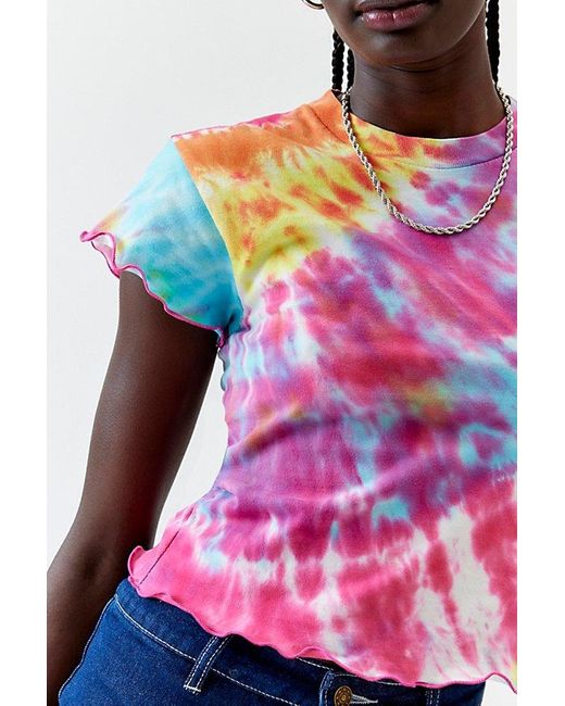 Urban Renewal Red Remade Tie-Dye Baby Tee