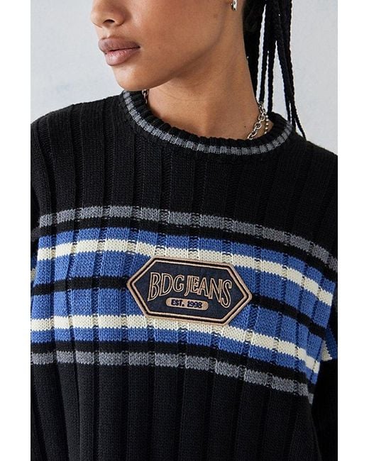 BDG Black Striped Knit Boyfriend Sweater