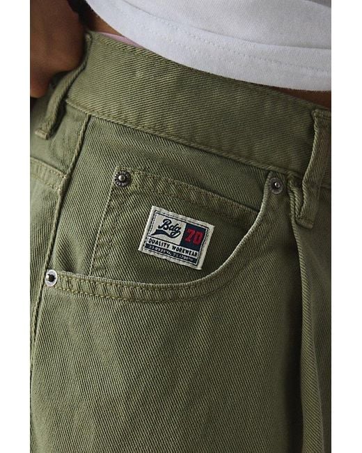 BDG Green Twill 5-Pocket Pleated Dad Chino Pant for men