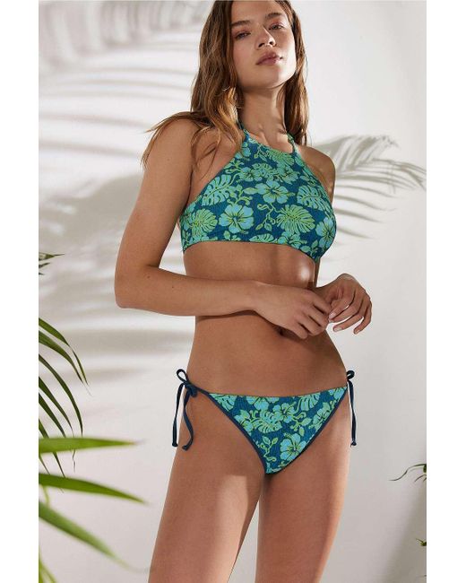 Roxy Green X Out From Under Hibiscus Halterneck Bikini Top