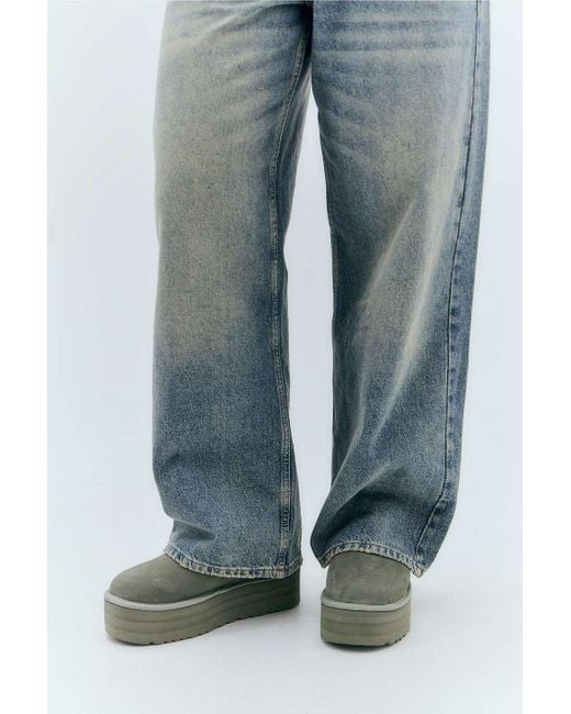 Ugg Blue Khaki Ultra-mini Platform Boots