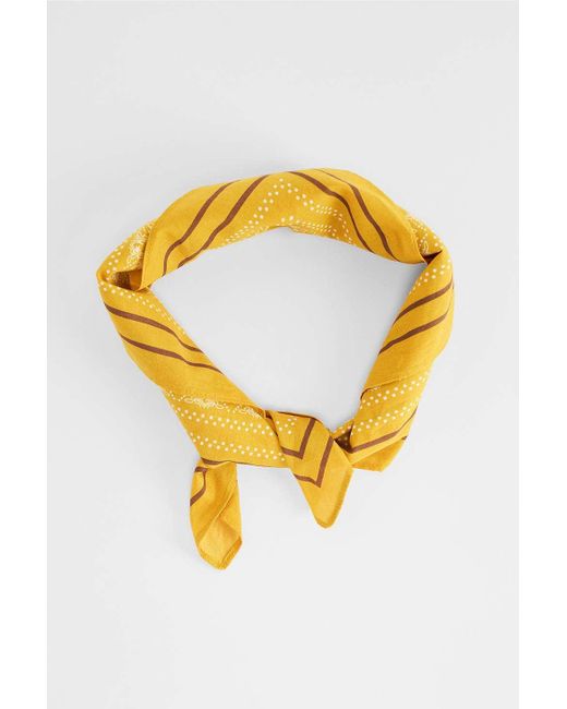 Urban Outfitters Uo Yellow Bandana Cotton Headscarf for men