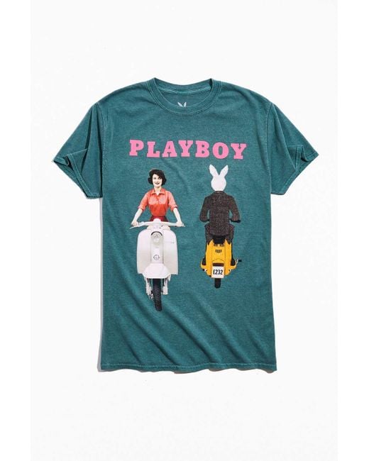 Urban Outfitters Green Playboy Retro Scooter Tee for men