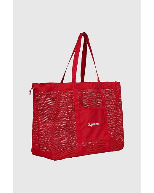 【完全未開封】supreme Mesh Tote Bag Red 完全未開封】supreme Mesh Tote Bag Red